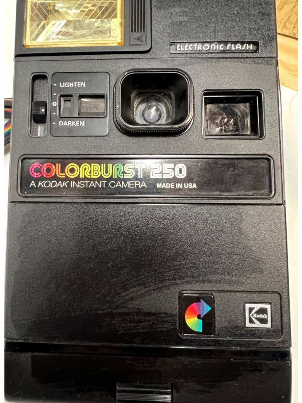 Kodak Colorburst 250 Instant Camera With Electronic Flash, And Strap